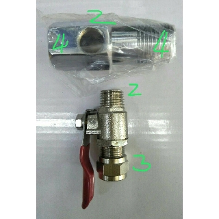 ก็อกต่อเข้าเครื่องกรองน้ำ T-Way Connector 1/2" - 1/4" และ บอลวาล์ว  1/4" - 3/8" ประโยชน์เพื่อ 1.T-Way Co