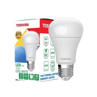 Toshiba หลอดไฟ LED A60 Bulb 11 วัตต์ GEN 7 ขั้ว E27 สว่างพิเศษ ประกัน 1 ปี มอก. ป้องกันแสงสีฟ้า