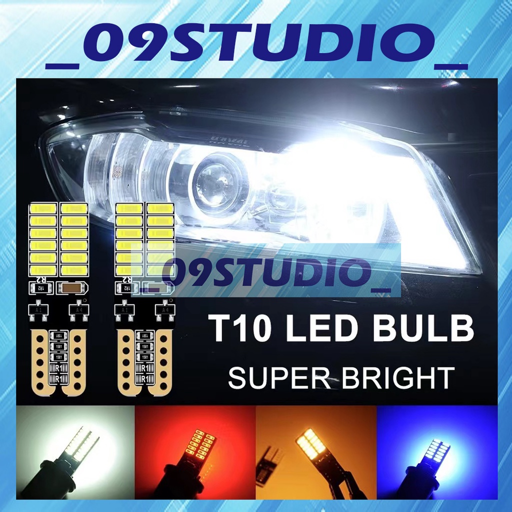 2 ชิ้น LED T10 W5W รถ Marker Light Can-bus 4014 24SMD ถอดรหัสหลอดไฟ LED ป้ายทะเบียนหลอดไฟ