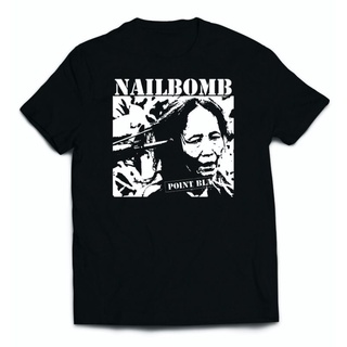 เสื้อยืดโอเวอร์ไซส์เสื้อยืดแขนสั้นลําลอง คอกลม ผ้าฝ้าย 100% พิมพ์ลาย Nailbomb Inspired ทรงหลวม แฟชั่นคู่รัก สไตล์เกาหลี