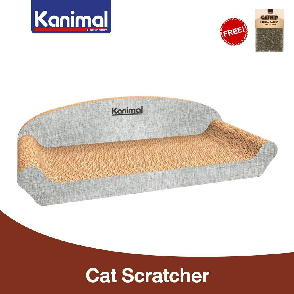 [94400] Kanimal Cat Toy ของเล่นแมว ที่ข่วนเล็บแมว รุ่นโซฟาจัมโบ้ (ลายผ้า) Size L 55x27x20 ซม. แถมฟรี! Catnip