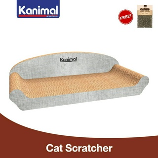 [94400] Kanimal Cat Toy ของเล่นแมว ที่ข่วนเล็บแมว รุ่นโซฟาจัมโบ้ (ลายผ้า) Size L 55x27x20 ซม. แถมฟรี! Catnip