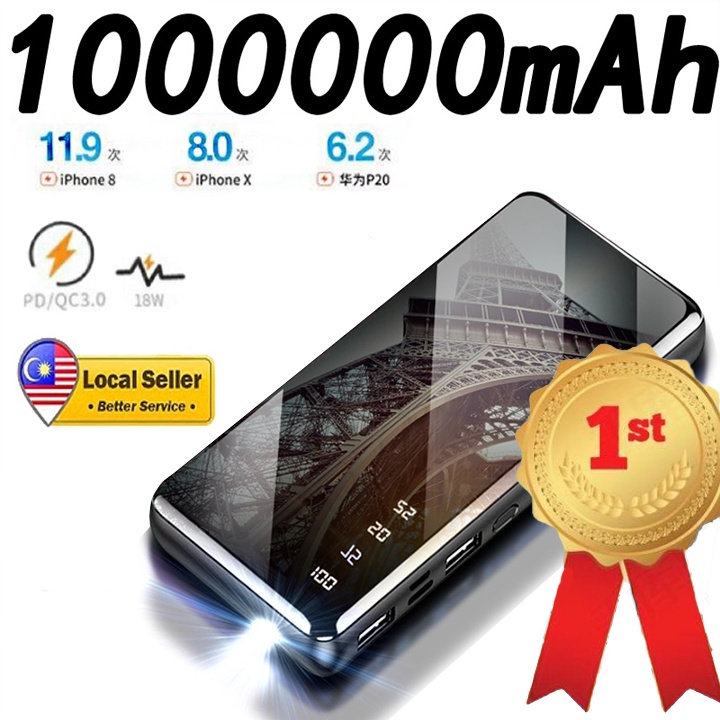 100000Mah Power Bank คุณภาพสูง 100% Super Slim Power Bank ชาร์จ Powerbank Dual Input Fast charging M