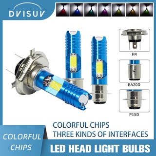 หลอดไฟหน้ารถจักรยานยนต์ H4 P15D Ba20D H6 H6M 30 Led Cob Bulb 8 W + Rgb Dc12V 1 ชิ้น