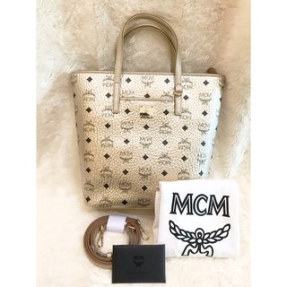 (ผ่อน0%)📌แท้💯 Mcm Small Anya Shopper in Visetos Berlin Gold(ไม่แท้คืนเงิน)