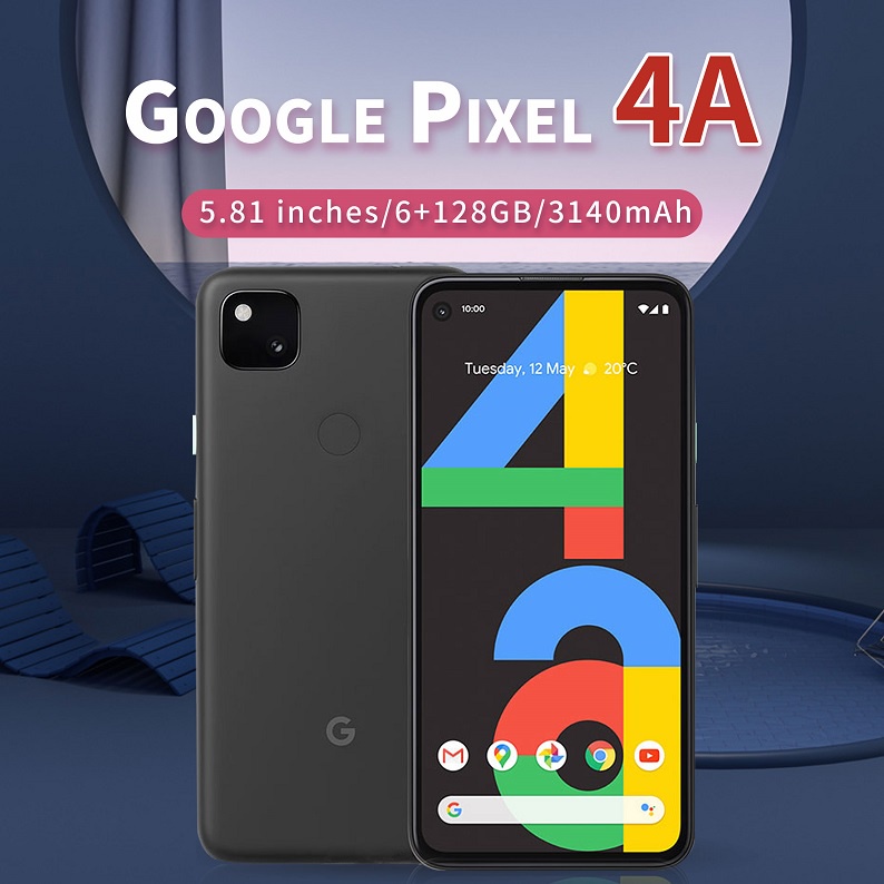 Google Pixel 4a (4G) สมาร์ทโฟน octa-core 6+128GB หน่วยความจํา Snapdragon 730G ต้นฉบับมือสองการ์ดเดีย