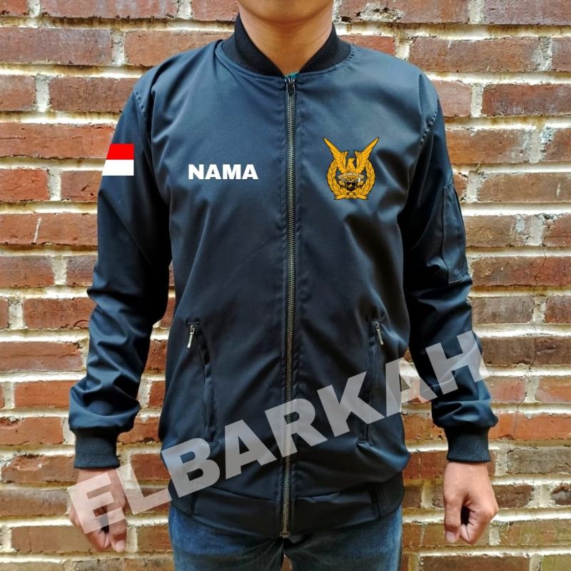 TNI AU โลโก้ BOMBER JACKET BOMBER JACKET CAN CUSTOMIZE ของคุณ OWN LOGO เสื้อแจ็คเก็ตบอมเบอร์กันน้ําล