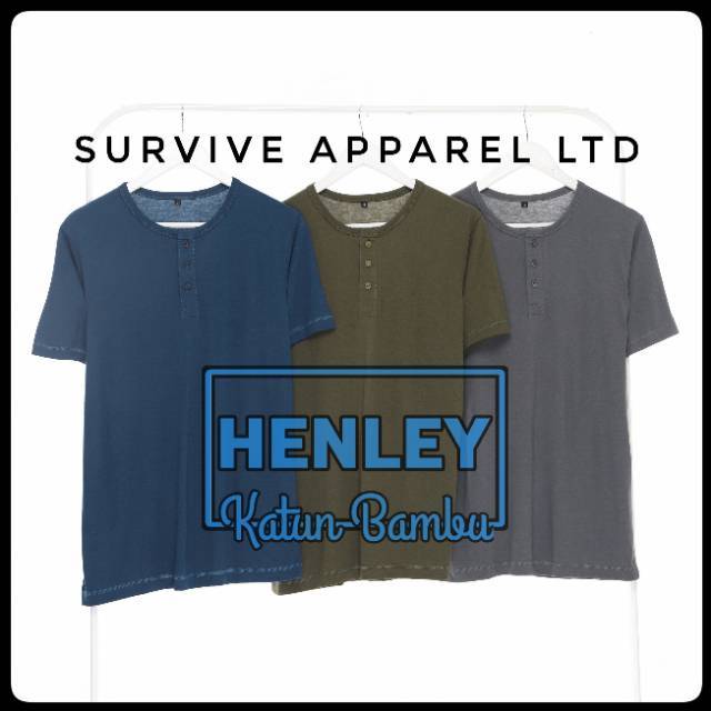 Katun Bamboo Cotton Henley Plain T-Shirt