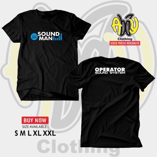 เสื้อยืดแขนสั้น ผ้าฝ้าย พิมพ์ลาย SOUND SYSTEM SOUND MAN Combed 30s สีดํา ไซซ์ S M L XL XXLสามารถปรับแต่งได้