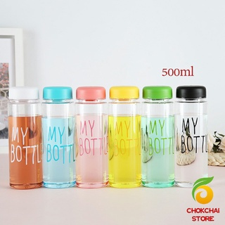 chokchaistore ขวดพาลสติก ขวดน้ำแบบพกพา  Plastic water cup