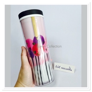 Starbucks Valentines 2017 Cold cup Balloons Hearts Tumbler Thailand 16oz.