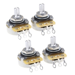 CTS 450 Series B500K Split Shaft Fine 24-Splines Linear Taper Potentiometer for Electric Guitar Bass, 10% Tolerance (Set of 4)