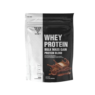 V Whey Bulk Mass Gain Protein Blend Dark Chocolate 1.5Lb. สูตรเพิ่มน้ำหนักเสริมสร้างมวลกล้ามเนื้อ