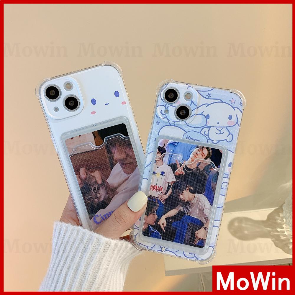 Mowin - 15 เคส iPhone ซิลิโคนนุ่มเคสใสเคสใส่บัตร ที่ใส่บัตรเก็บรูปถ่าย กล้องป้องกันกันกระแทกการ์ตูนสไตล์น่ารักสำหรับ iPhone 13 Pro Max iPhone 12 Pro Max iPhone 11 Pro Max iPhone 7 Plus iPhone XR XS MW