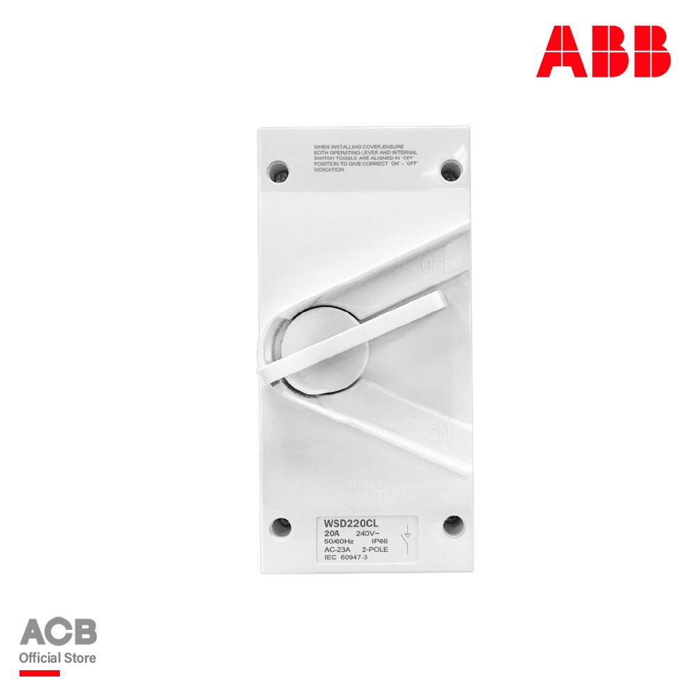 ABB WSD220CL Switch-Isolator WSD Series switch 20 A 2P, IP66 : 2TCZ751006R0001 - เอบีบี