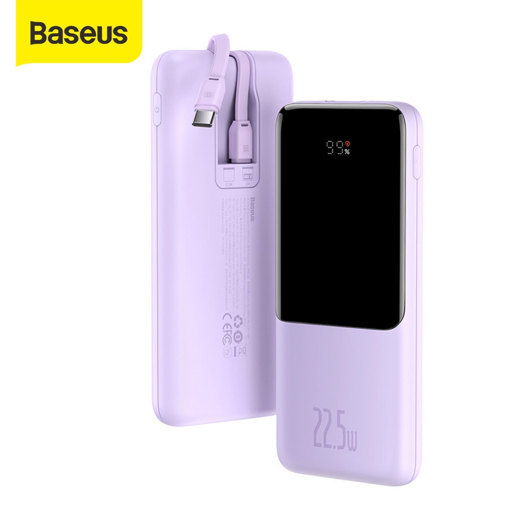 Baseus Power Bank 10000mAh  22.5W Digital Display  Fast Charging Powerbank Portable Battery Charger PoverBank For iPhone 13Pro Xiaomi Huawei