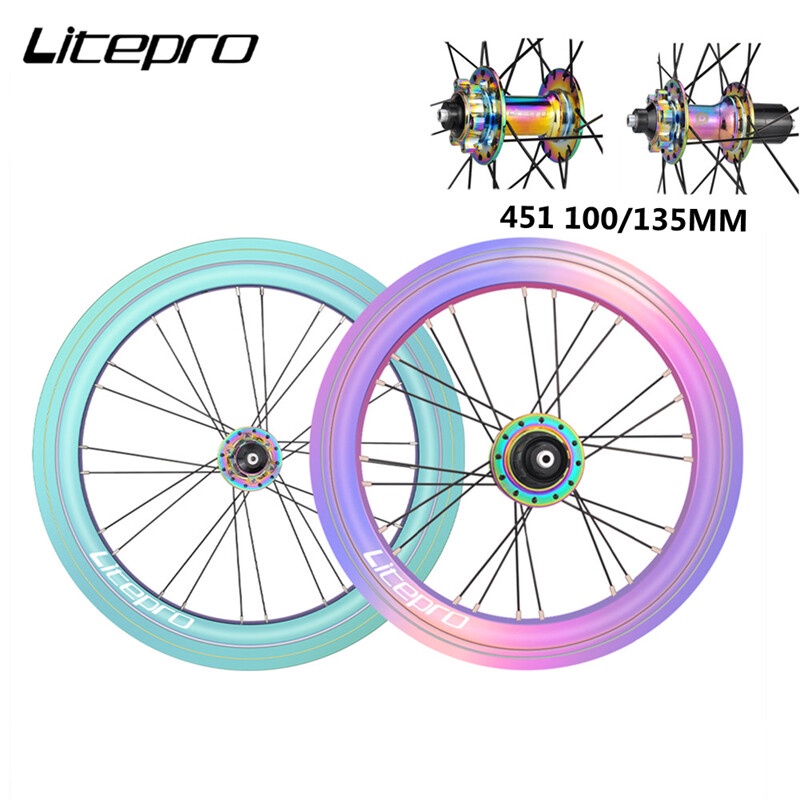 Litepro AERO S42 ชุดล้อจักรยาน อะลูมิเนียมอัลลอย 20 นิ้ว 100 135 มม. แบริ่ง 4 ชิ้น ดิสก์เบรก 451 V ส