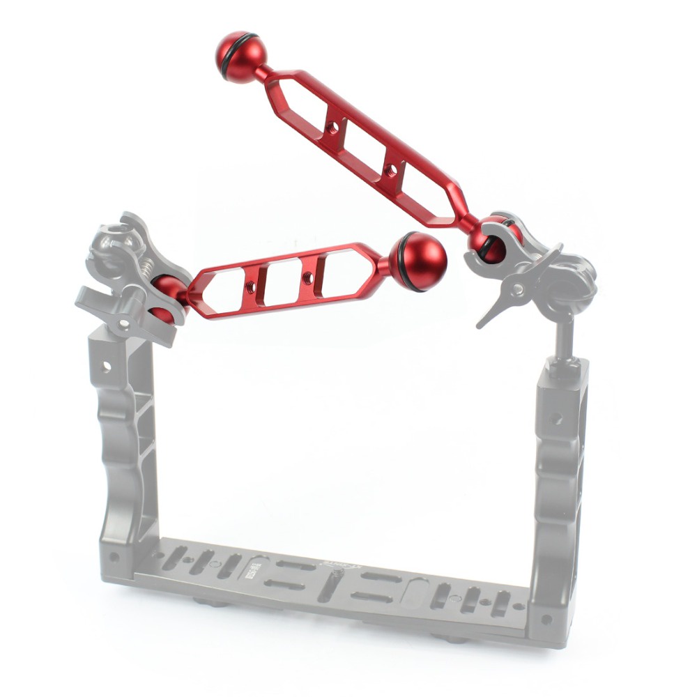Xt-xinte อลูมิเนียมดําน้ําอุปกรณ์ถ่ายภาพ Dual Ball Joint Arm กล้องสําหรับใต้น้ําสําหรับ GoPro 13 12 Action กล้องอุปกรณ์เสริม