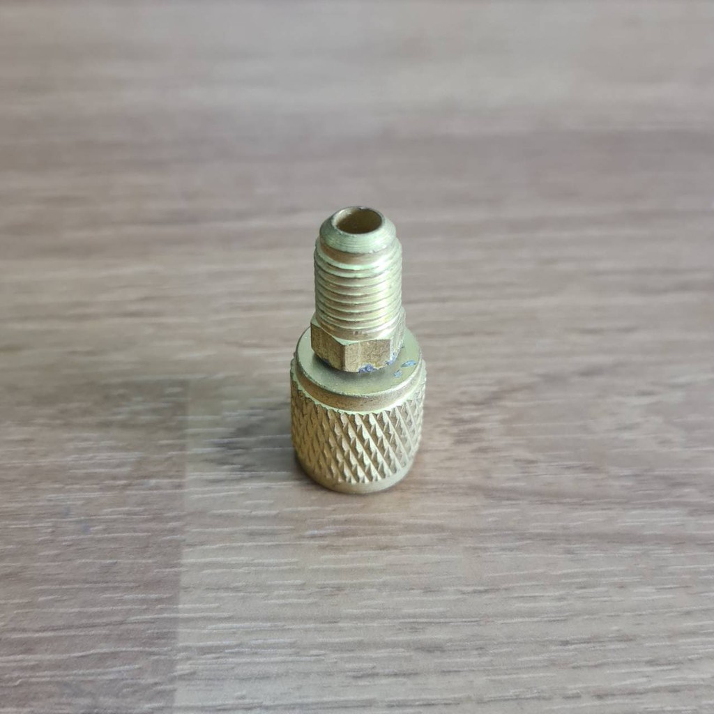 0000673 ข้อต่อ สายชาร์จน้ำยาแอร์ R22,R12 แปลง เป็น R32,R410 หัวแปลง ทองเหลือง 1/4 เป็น 5/16 ข้อต่อ หัวต่อ