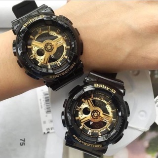 Baby-G Analog digital black&amp;gold chrono watch แท้100%