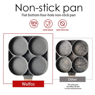 ✧❡✥Walfos 2/4 Hole Frying Pan Pot Breakfast Maker Non-Stick Omelet Cooking Pot Kitchen Cake Egg Mold Pancake Mould Ham C