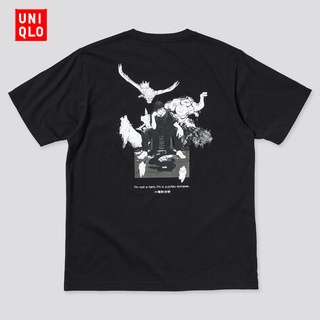 Uniqlo เสื้อยืดคอก ลมแขนสั้นสําหรับผู้ชายและผู้หญิง ( Curse Back To War Comic ) 440677ยืด.สบาย.รัก