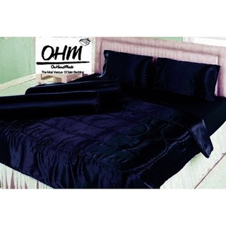 OHM ผ้านวมเดี่ยว 60 นิ้ว x 80 นิ้ว ผ้าเครปซาติน 220 เส้น (สีกรมท่า)