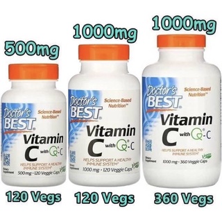 ราคา((🍊มีสินค้าพร้อมส่งค่ะ🍊))Doctor\'s Best, Vitamin C with Q-C, 500 และ 1,000 mg, 120 และ 360 Veggie Caps