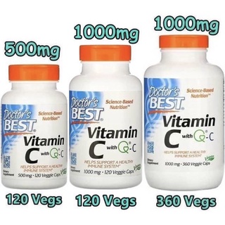 ((🍊มีสินค้าพร้อมส่งค่ะ🍊))Doctors Best, Vitamin C with Q-C, 500 และ 1,000 mg, 120 และ 360 Veggie Caps