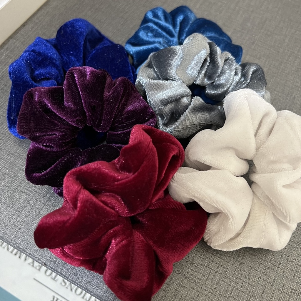 โดนัทมัดผม ผ้ากำมะหยี่ ยางยืดอย่างดี มีหลากสี พร้อมส่งจากไทย - รูปที่ 3