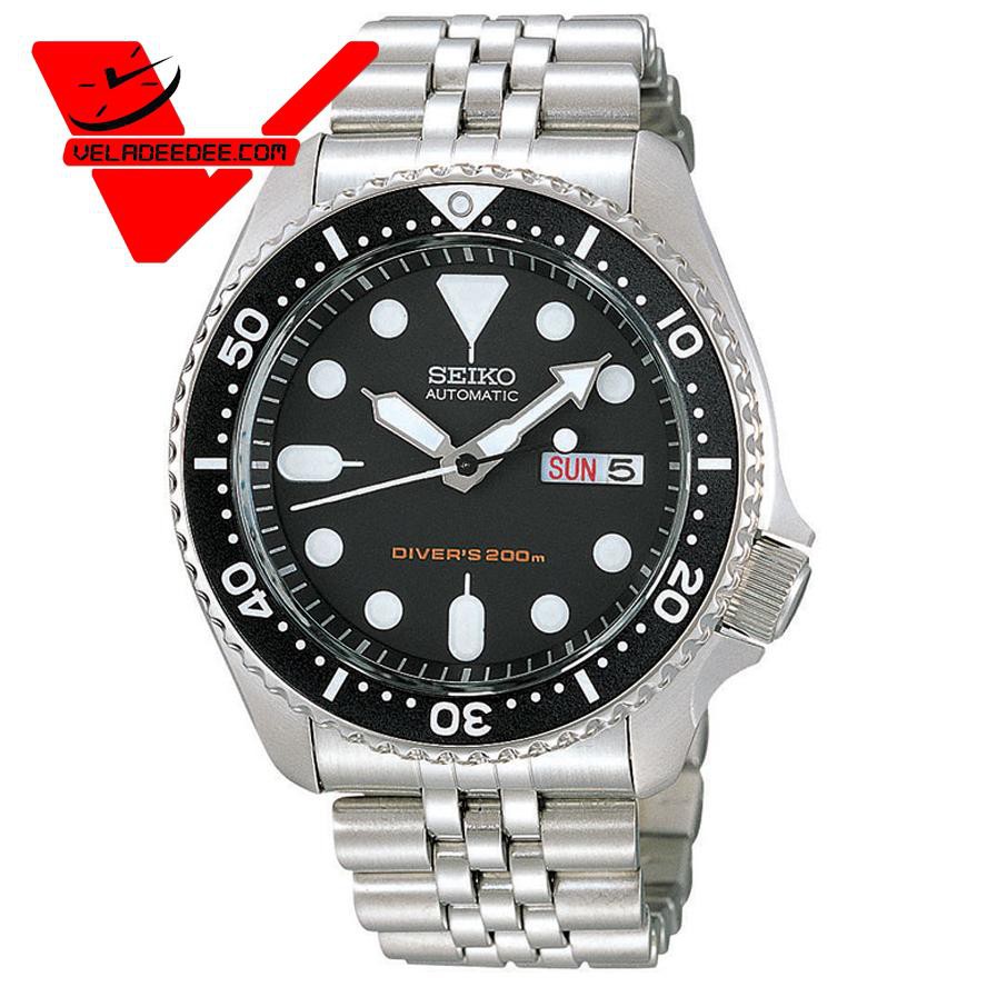 Veladeedee.com Seiko นาฬิกาข้อมือ Sports Automatic DIVER 200 M Mens Watch รุ่น SKX007K2 (Silver/Black)