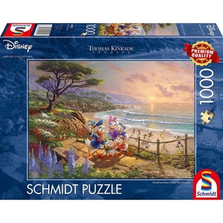 พรีออเดอร์-จิ๊กซอว์🌼 Donald &amp; Daisy Disney Thomas Kinkade แบรนด์ Schmidt jigsaw puzzle 1000 ชิ้น