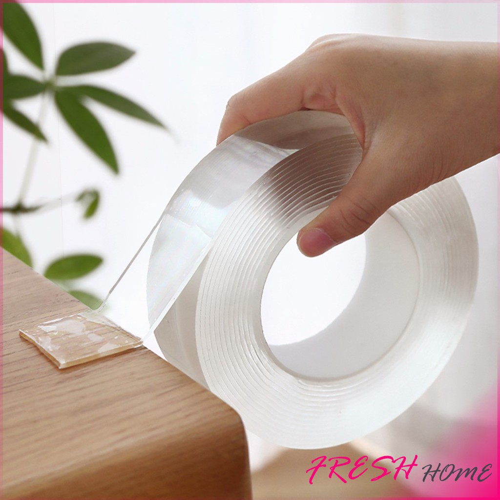 กาวสองหน้า เทปกาว ทำความสะอาดและนำมาใช้ใหม่ได้ มี 2 ขนาดให้ เลือก Double Side Adhesive Tape