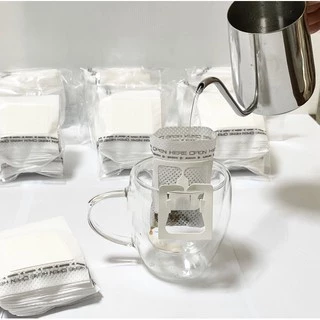 ถุงกรองดริปกาแฟ มีหูแขวนแก้ว(แยกขาย) 50 ชิ้น/แพค (แยกขายซองแพค)