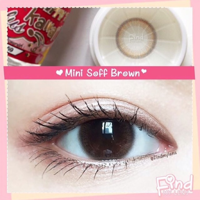 พร้อมส่ง คอนแทคเลนส์ รุ่น : Mini Soff (Soft) Brown มินิซอฟท์ ลายธรรมชาติ ยี่ห้อคิตตี้คาวาอิ