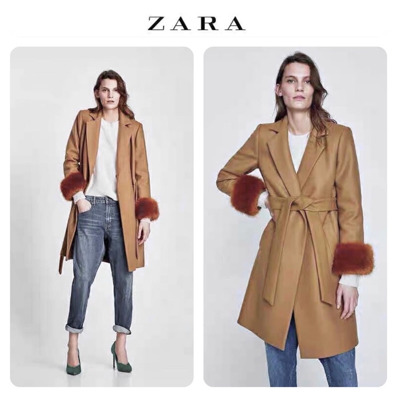 เสื้อโค้ทผู้หญิง เสื้อคลุม โค้ทยาว ทรงสูท งานแบรนด์ ZARAแท้%  (WY814)คต #1