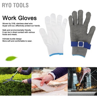 Ryo Tools ถุงมือสแตนเลสป้องกันมือ 5 ระดับเพื่อความปลอดภัย