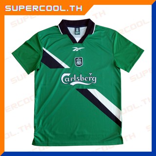 Liverpool 1999/2000 เสื้อบอลย้อนยุคลิเวอร์พูล เสื้อลิเวอร์พูลชุดเยือน สีเขียว เสื้อLiverpool รุ่นเก่า
