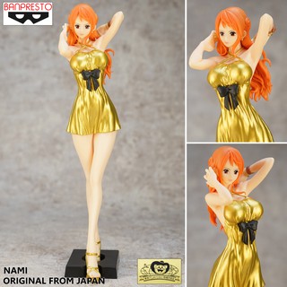 Model Figure งานแท้ Original ฟิกเกอร์ โมเดล แมวทอง Banpresto One Piece วันพีซ เต็มพิกัดสลัดจอมลุย Nami นามิ Gold Dress