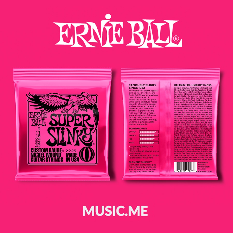 สายกีต้าร์ ERNIE BALL SUPER SLINKY NICKEL WOUND ELECTRIC GUITAR STRINGS 9-42 / ของแท้100%