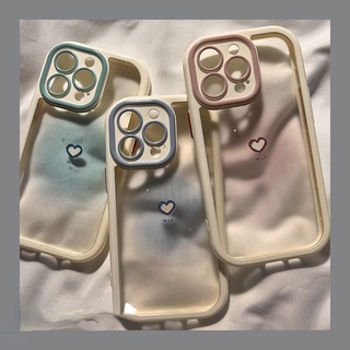 เคสโทรศัพท์มือถือ ลายหัวใจ ไล่โทนสี สําหรับ iPhone 12 13 14 11 Pro Max X Xs Max Xr edrhf