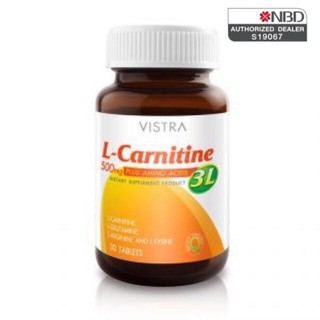 วิสทร้า แอล-คาร์นิทีน 500 พลัส 3 แอล (30 เม็ด)VISTRA L-CARNITINE 500 PLUS 3L (30 TABLETS)