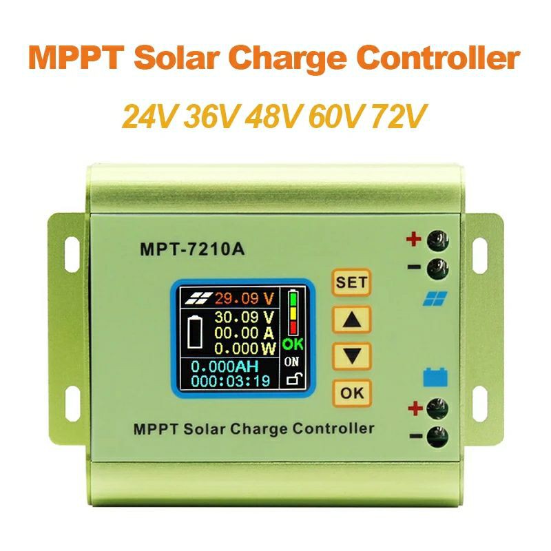 MPT-7210A LCD MPPT Solar Charge Controller Aluminum Alloy for Lithium Battery output 600W 24V 36V 48