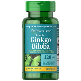 Puritan Ginkgo Biloba Standardized Extract 120 mg 100 Capsul…