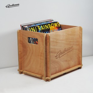 Gadhouse storage crate ลังไม้ กล่องไม้ เก็บแผ่นเสียง (สีไม้)
