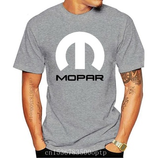 ใหม่ เสื้อยืด ลายโลโก้ไวนิล Mopar สีฟ้า