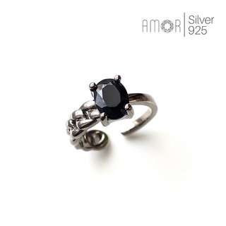 🖤แหวนเงินแท้ 925 ฝังพลอยนิล(Black Spinel) พลอยเม็ดใหญ่ๆ ให้ลุคเท่ๆๆ