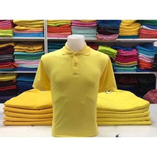 POLO คอปก สีเหลือง ทรงมาตรฐาน ช-ญ เนื้อผ้าดี สวมใส่สบาย รับรอง