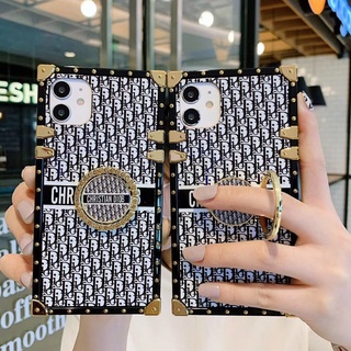 For Xiaomi Mi POCO M4 M3 X3 NFC Redmi 10 10C 9C 9T 9A 10A Note10S Note11S Note11 Note10 Note8 Note9 Pro Note9S Fashion Brand Square Phone Case With Ring Bracket