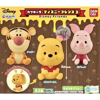 กาชาปองหมีพู พิกเล็ต อียอร์ หัวไข่ วินนี่เดอะพูห์ Gashapon Capchara Disney Friends Pooh Piglet Eyore ของแท้ Bandai